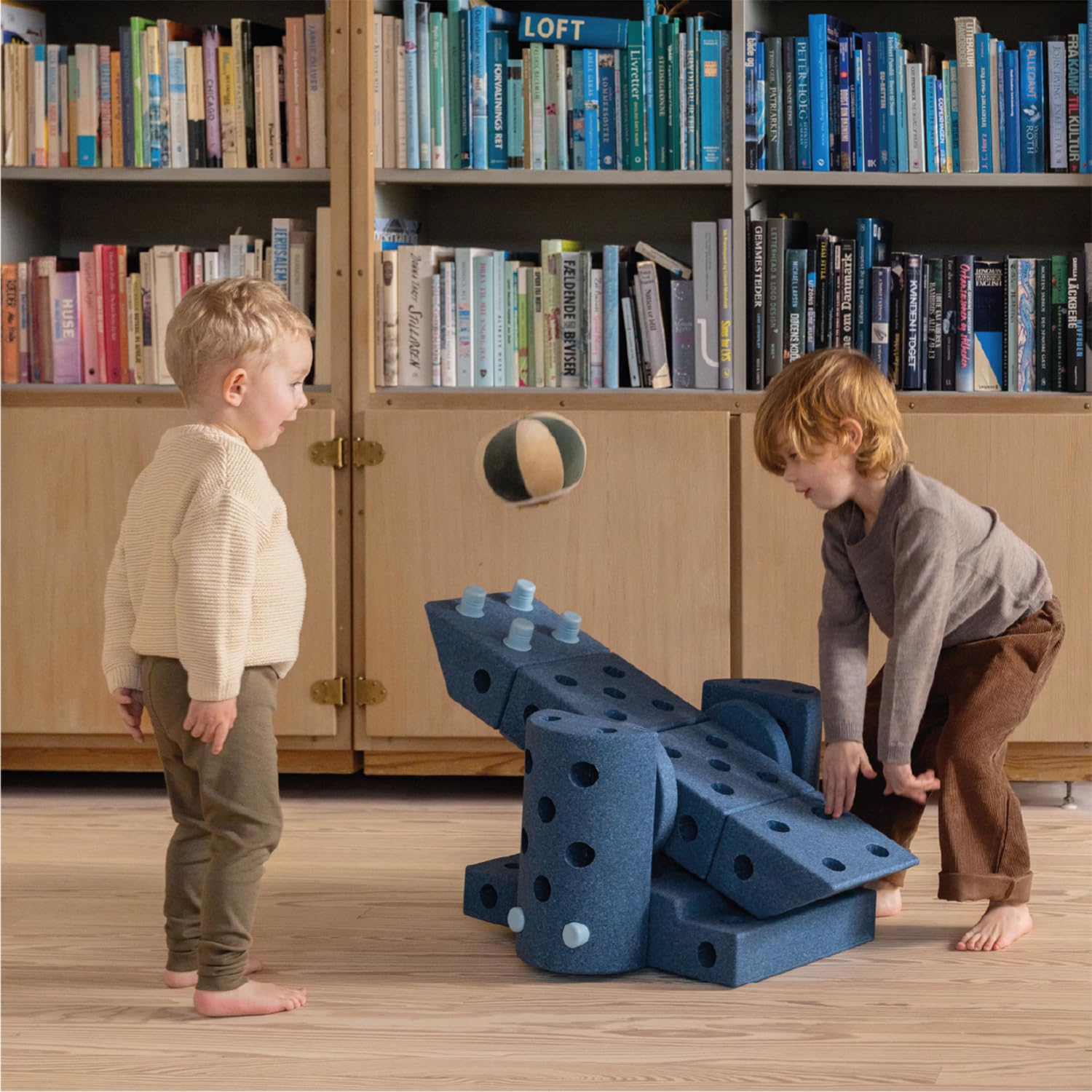 Modu. Modell 34 TLG. Baukasten Starter-Set Modu Playsystem Dreamer von 0-6 Jahren - Deep Blue/Sky Blue