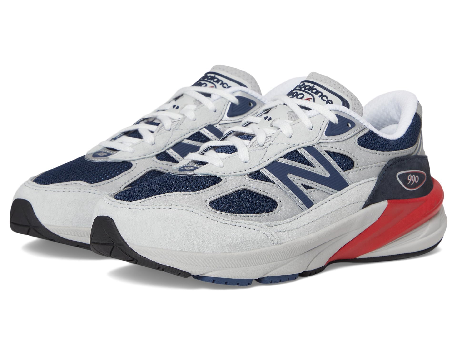 Amazon | New Balance キッズ 990 V6 レースアップスニーカー, Grey