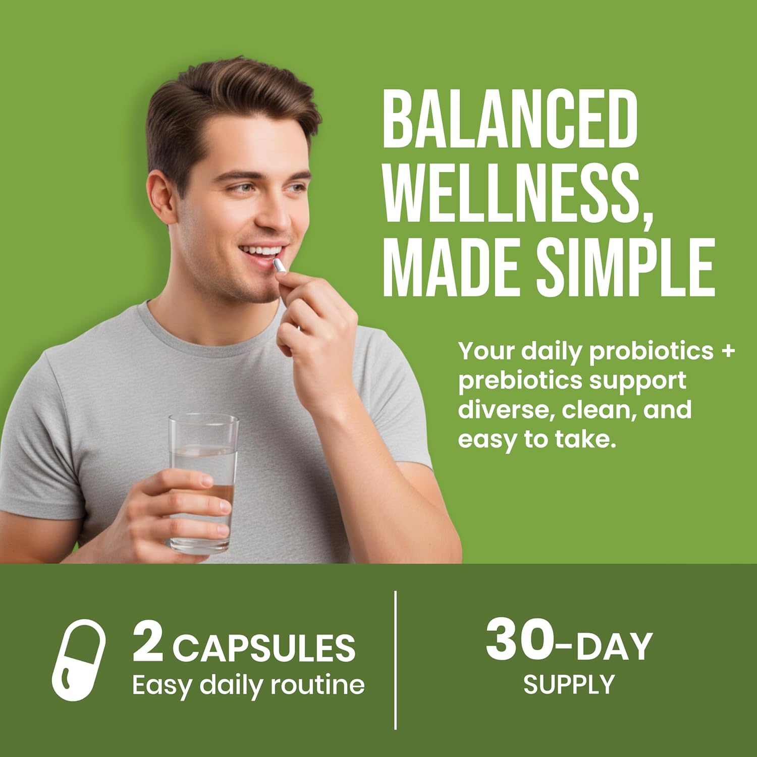 Probiotics + Prebiotics Capsules – Support Digestive & Gut Health, Overall Wellness & Immune Support* – 200 Billion CFU – 60 Vegan Capsules - Image 5
