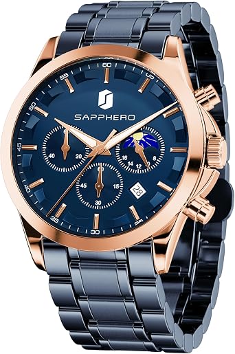BENYAR Fashion Men's Quartz Chronograph Waterproof Stainless Steel 30 m Waterproof Watches Business Casual Sport Designer Watch for Men