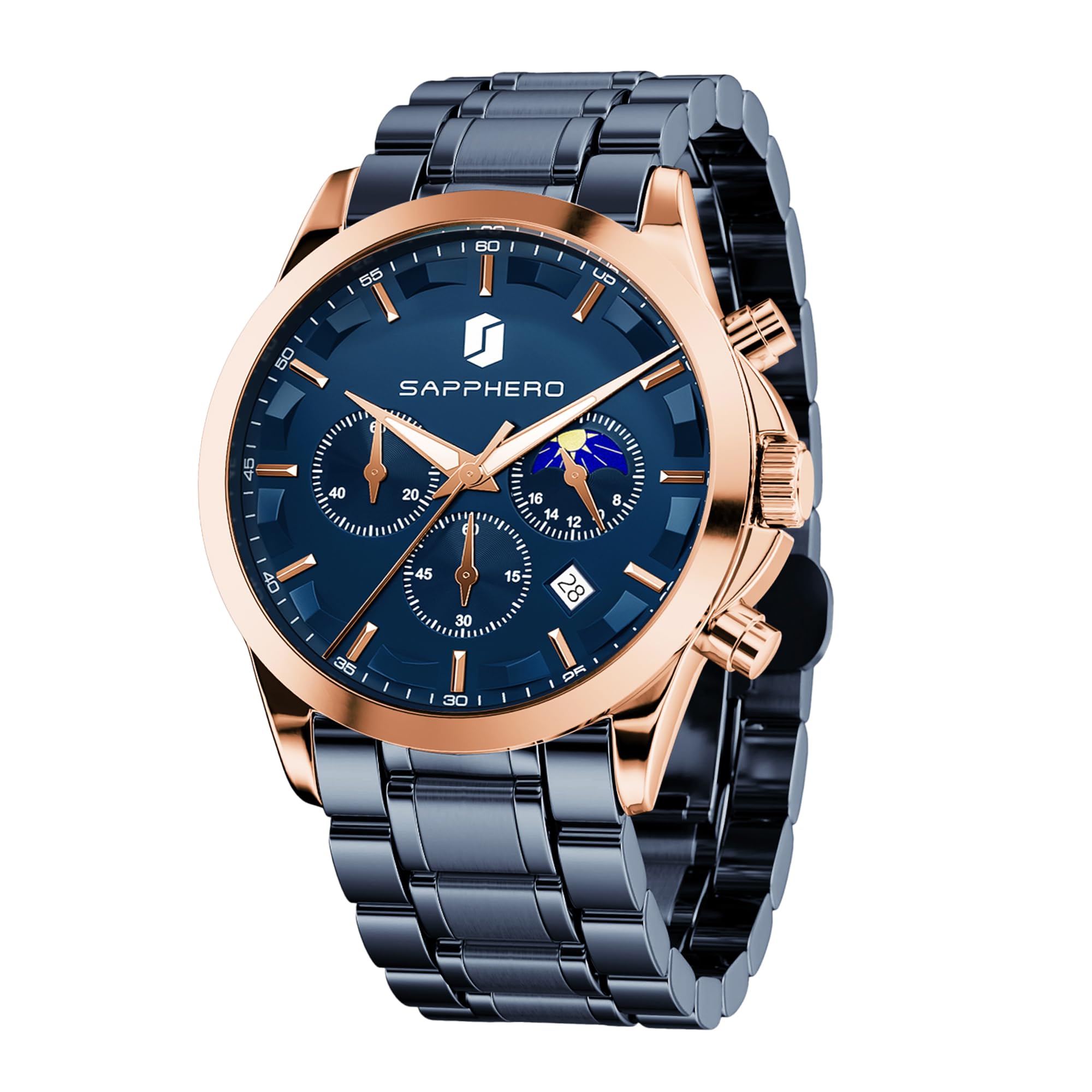 BY BENYAR Mens Watches Analog Quartz Chronograph Waterproof Wrist Watches for Men Fashion Business Work Casual Sport Designer