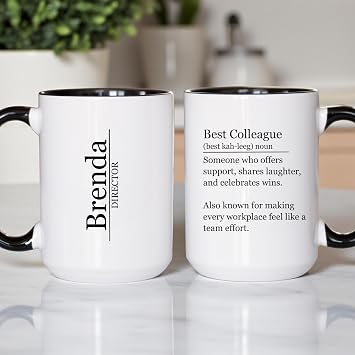Personalized Best Colleague Definition Mug Best Team Mug for Friends Coworkers Employees Workplace Bestie Employee Appreciation Gifts Teamwork Gifts For Women Men Work Bestie Friends