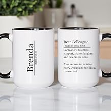 Personalized Best Colleague Definition Mug Best Team Mug for Friends Coworkers Employees Workplace Bestie Employee Appreciation Gifts Teamwork Gifts For Women Men Work Bestie Friends