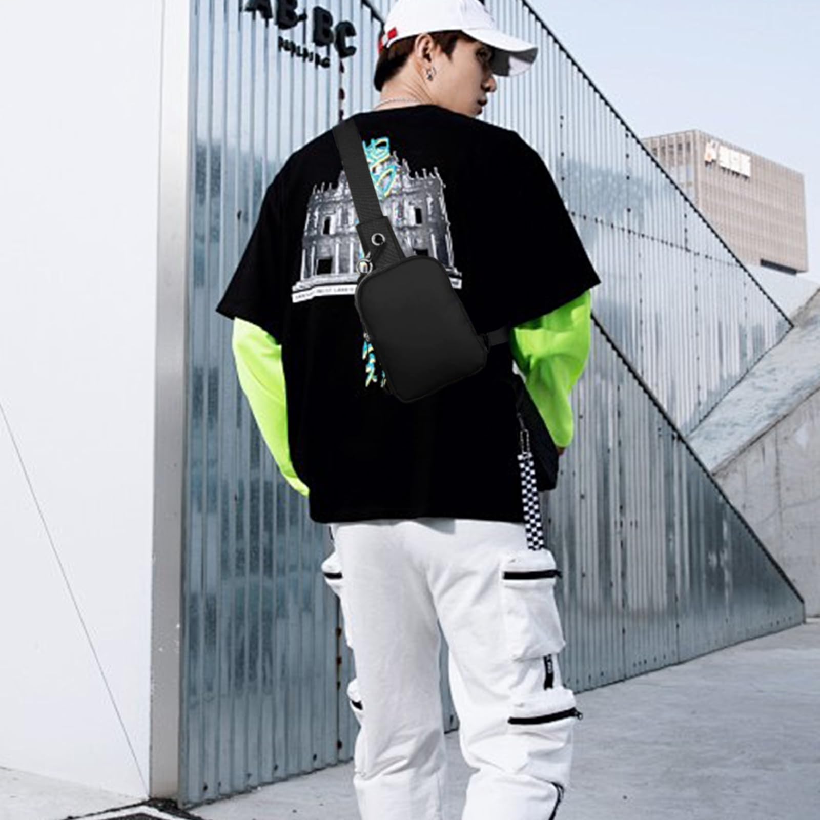 Bolso bandolera deportivo, bolso cruzado, mini bolsa para teléfono móvil, bolso pequeño de hombro, multifuncional, bolsillo en el pecho para deportes al aire libre, viajes, uso diario,