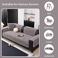 Vista 5 de Velvet Couch Cover, Washable Sectional Sofa Cover, Anti Slip Sofa Slipcovers for 3 Cushion Couch Sofa L Shaped Recliner, Furniture Protector Covers