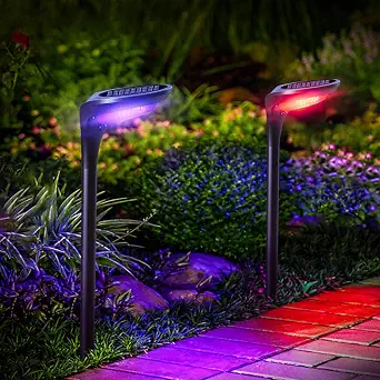 4 Best Color Changing Pathway Lights for Halloween That Will Spook and Shine 9 Color Solar Pathway Lights, 4-Pack - Outdoor Waterproof Color Changing LED Garden Landscape Lights