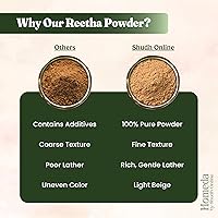Vista 8 de Homeda Reetha - Polvo para cabello, jabón orgánico de nueces en polvo para el cabello (3.5 oz - 100 g), polvos de baño indios 100% puros, polvos