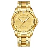 Fq-005 Classic Style Gold Stainless Steel Mens Wrist Watches with Crystals for Man