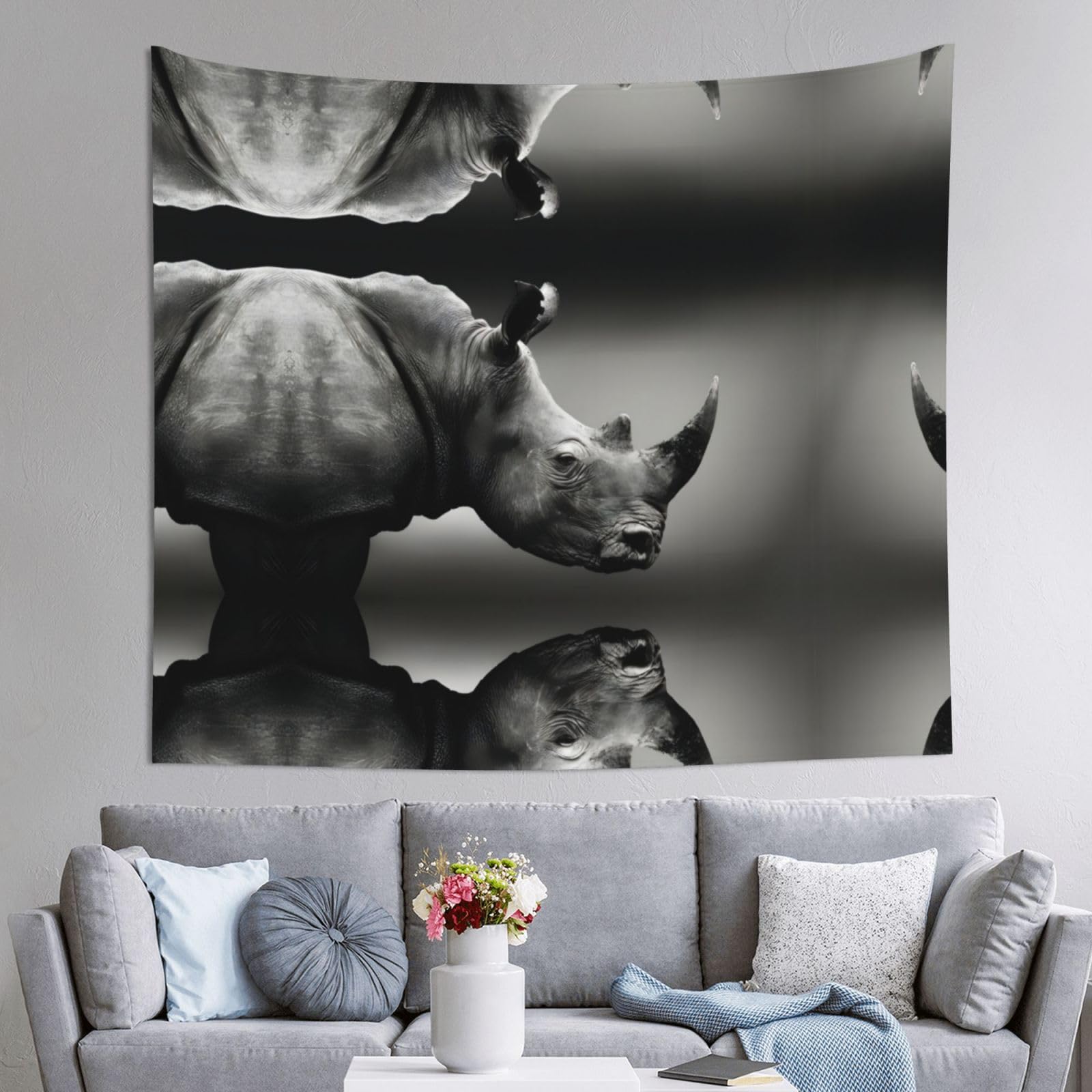 HLSBSSL 60x51in South Africa Animal Printed Tapestry Tablecloth for Dormitory and Picnic Rooms - Multifunctional Fabric Hanging