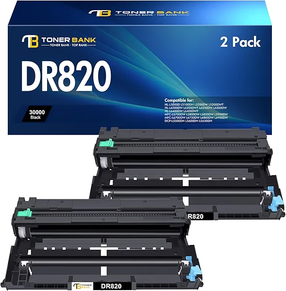 DR820 DR-820 Drum Unit DR 820 HL-L6200DW Compatible for Brother DR820 for HL-L6200DW Drum Unit MFC-L5850DW MFC-L5900DW MFC-L5700DW HL-L5200DW HLL6200DW L6200DW L5200DWT Printer 2 Pack