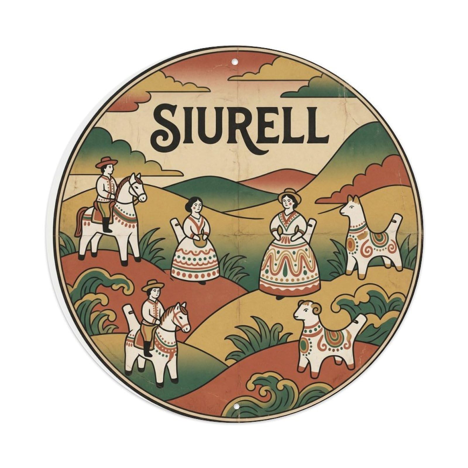 Olyhtr 8X8inch Classic Style Siurell Whistles Mallorca Handicraft Regional Culture Metal Tin Sign