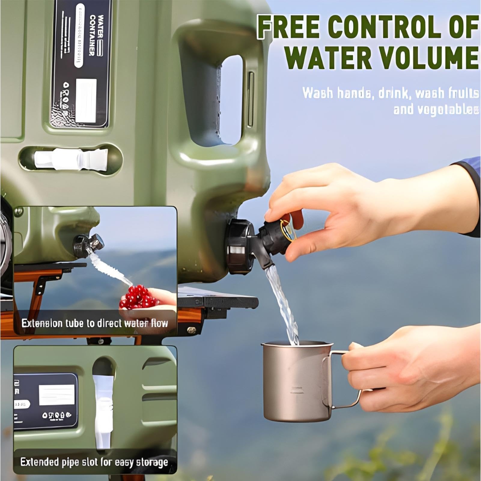 Camping-Wasserkrug – 28 l tragbarer auslaufsicherer Spender mit Zapfhahn – Camping-Wasserspender – für Outdoor-Aktivitäten, Picknicks, Auto, Wandern, Überleben, Sturm, Wohnmobil, Unterschlupf