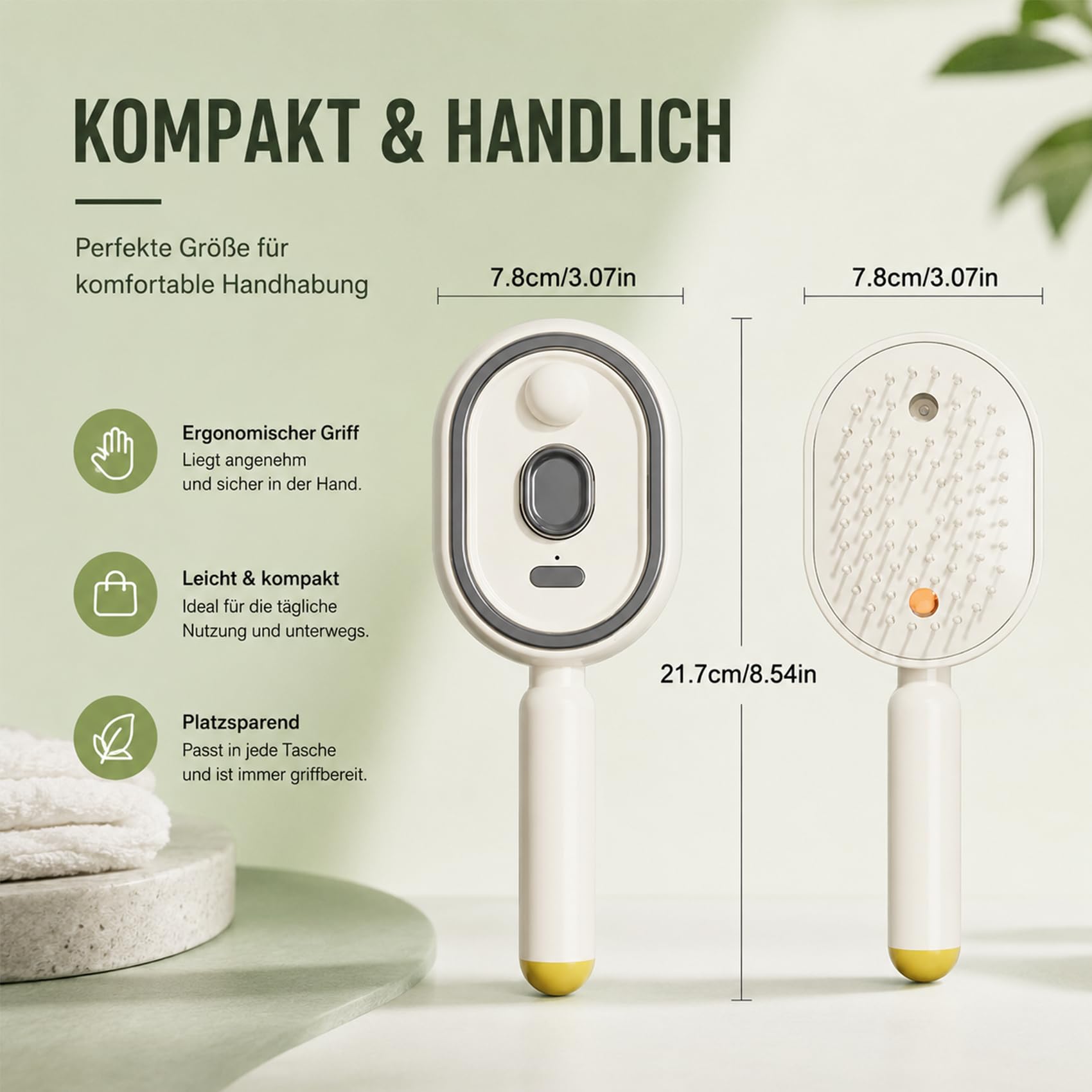Electric Spray Air Cushion Massage Comb, 3-In-1 Elektrischer Sprüh-Luftkissen-Massagekamm mit Wasserspray, Kopfhaut-Pflegespray – Geeignet für Lockiges, Nasses und Trockenes Haar (Rosa)