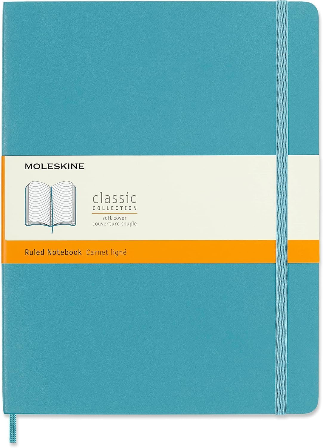 Classic Notebook, Soft Cover, XL (7.5" x 9.5") Ruled/Lined, Reef Blue, 192 Pages