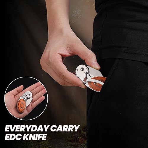 Miniatura 7 de Cuchillo de bolsillo pequeño para hombres y mujeres, cuchillos plegables EDC, herramienta de bolsillo cortador de caja para transporte diario,
