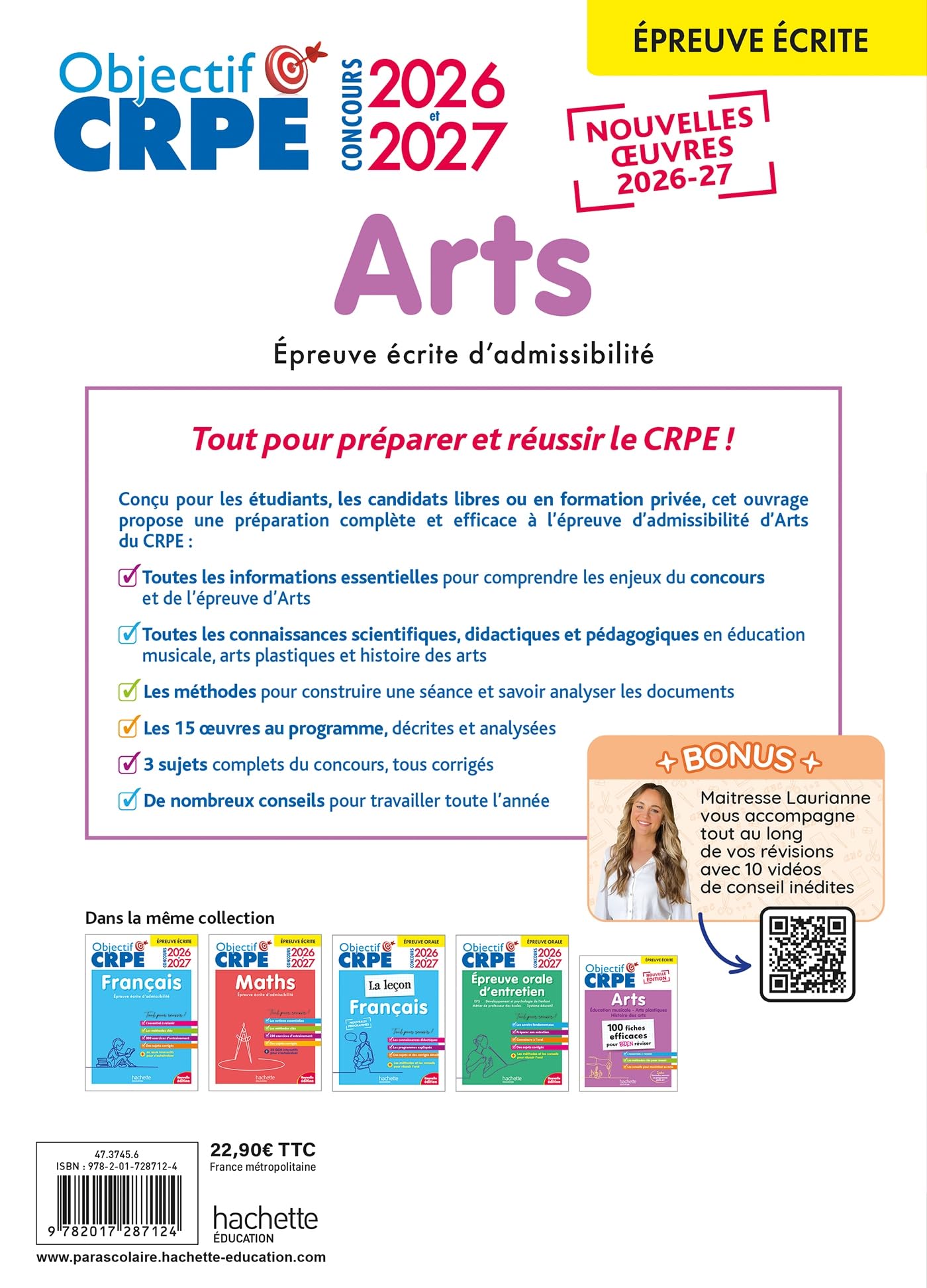 Objectif CRPE 2026-2027 - Arts - épreuve écrite d'admissibilité
