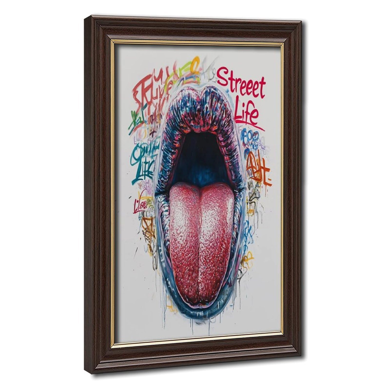 Bareronor Tongue Graffiti Canvas Poster for Dorm Room Decor Gift