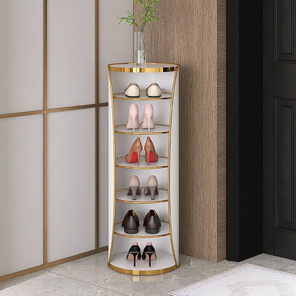 【組立不要】360度回転シューズラック バッグ収納　6段 組立不要】360度回転シューズラック バッグ収納 6段 Amazon