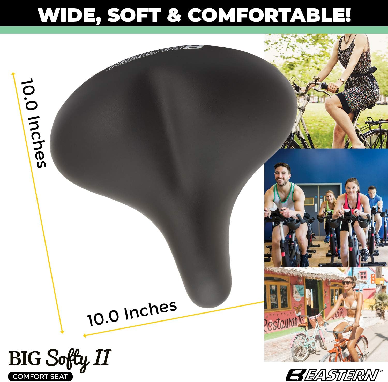 Big Soft Large Wide and Fat Cushion Bike Seat Available with or Without Custom Gel Seat Cover.