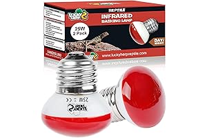 LUCKY HERP Infrared Heat Lamp, 25W Reptile Heat Lamp 2-Pack