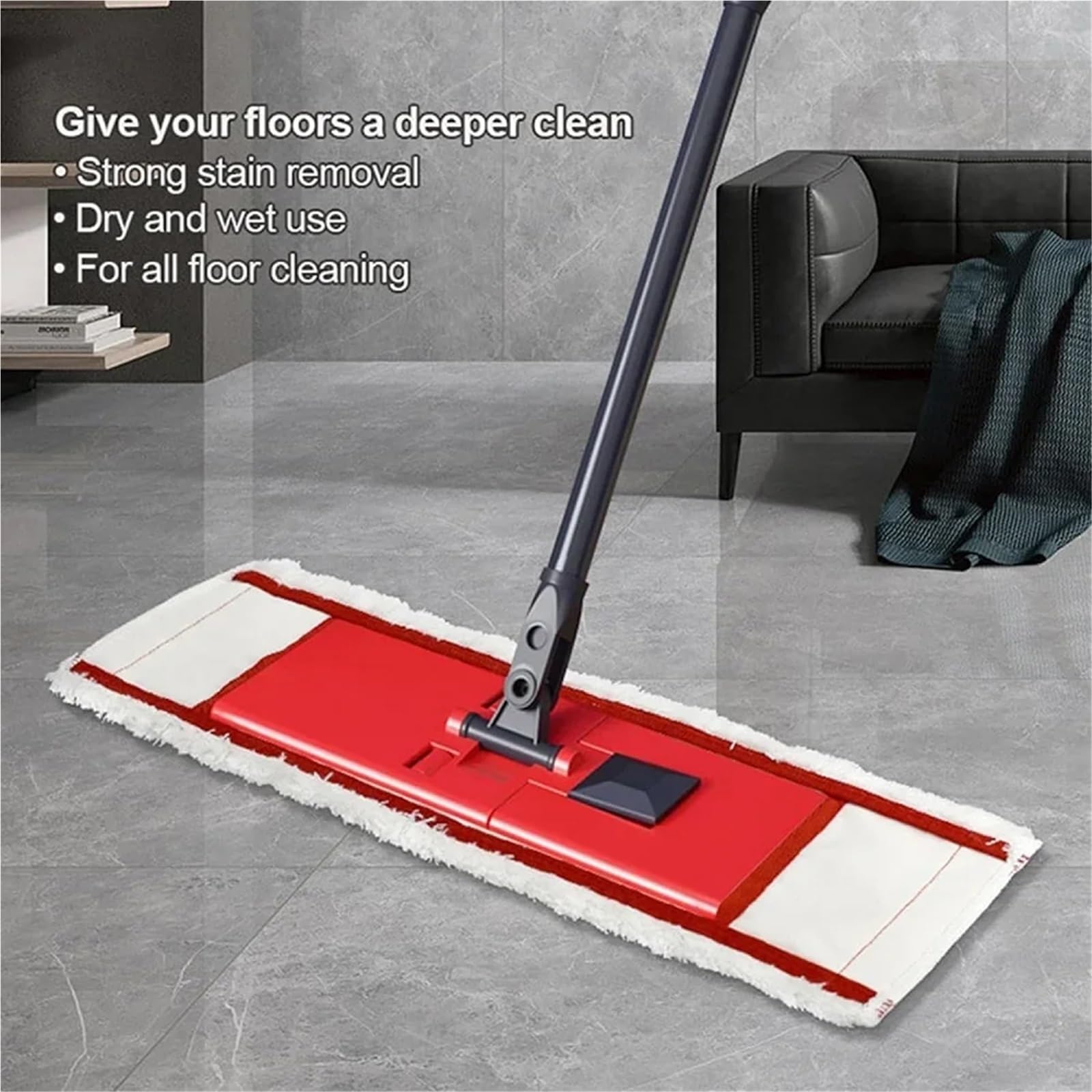 Mop Pads Paquete de 3 Almohadillas de Repuesto de Microfibra for trapeador Plano, Lavables y Reutilizables, Piezas de Limpieza for el hogar.