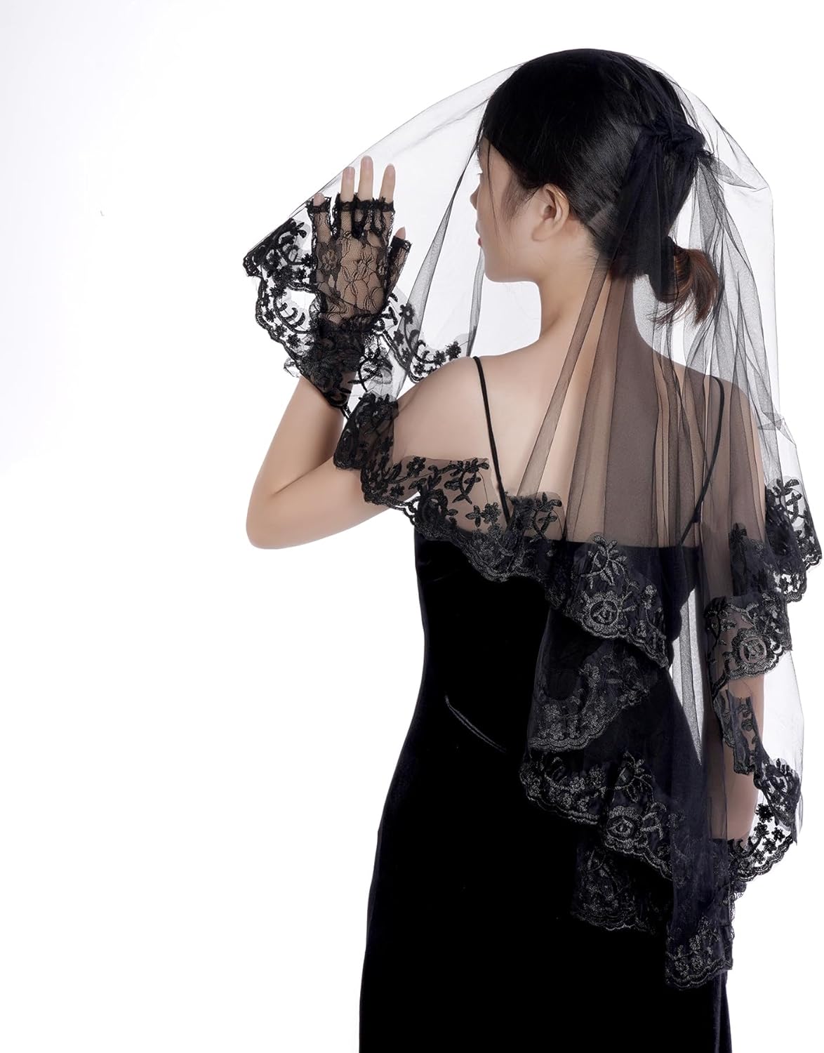 choyaxo Lace Veil Wedding Veil Floral Lace Bridal Veil - Image 6