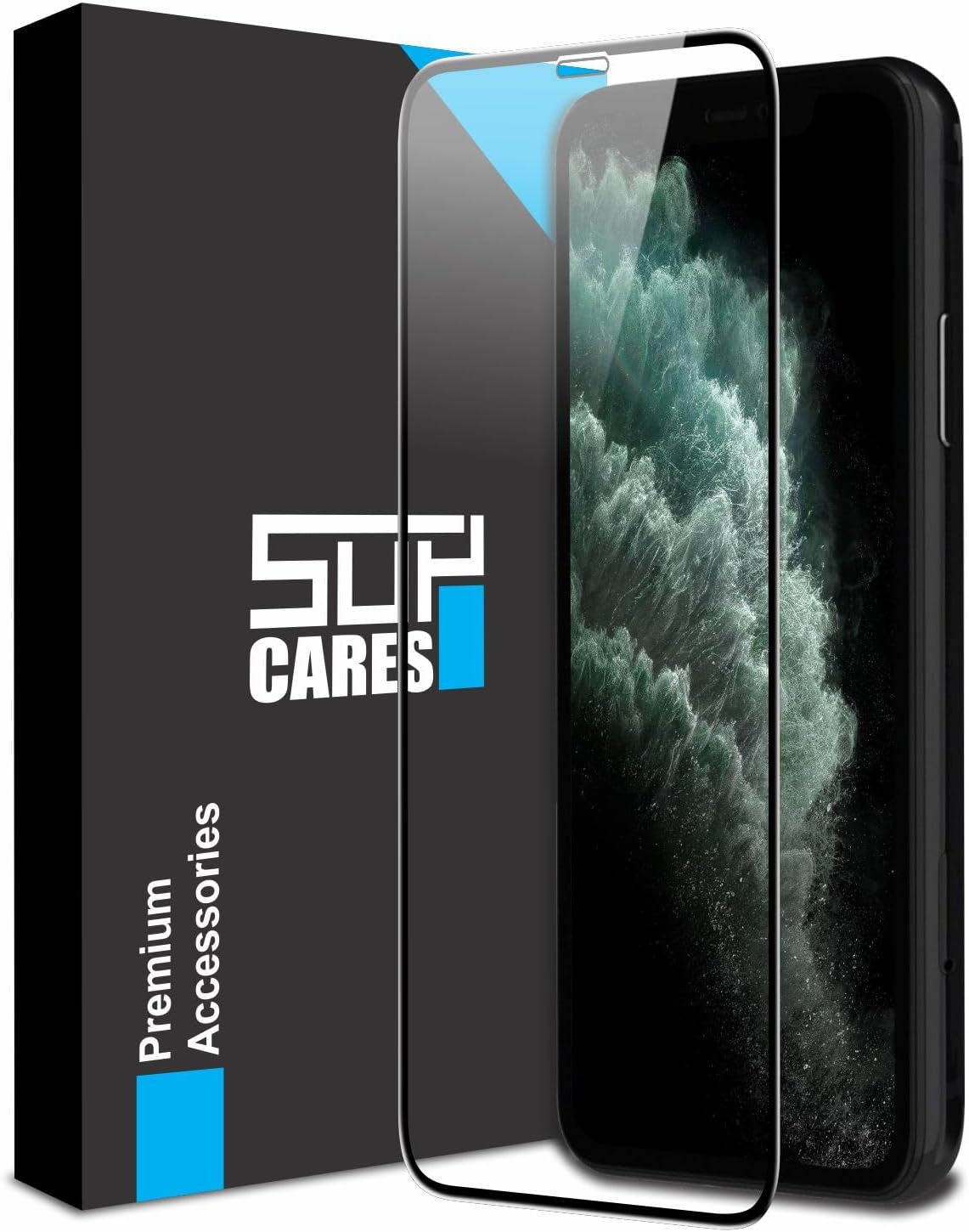 - SupCares Tempered Glass for iPhone 11 Pro, iPhone X and Xs (5.8 Inch) With Installation Kit | 9H Edge to Edge Screen Protector | Black