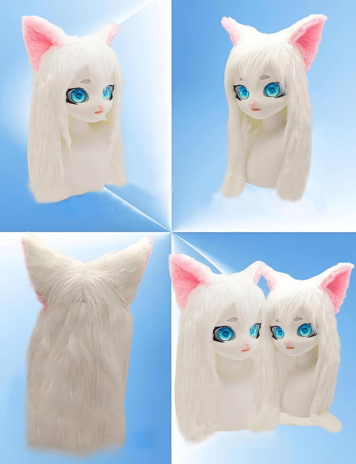 KIG Furry Animal Headband, Furry Wearable Headband, Suitable Halloween Role Play Accessories(A)