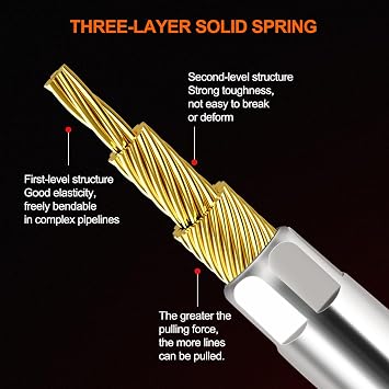 Fish Tape 25ft Wire Puller Electrical Wire Snake for Running Wall