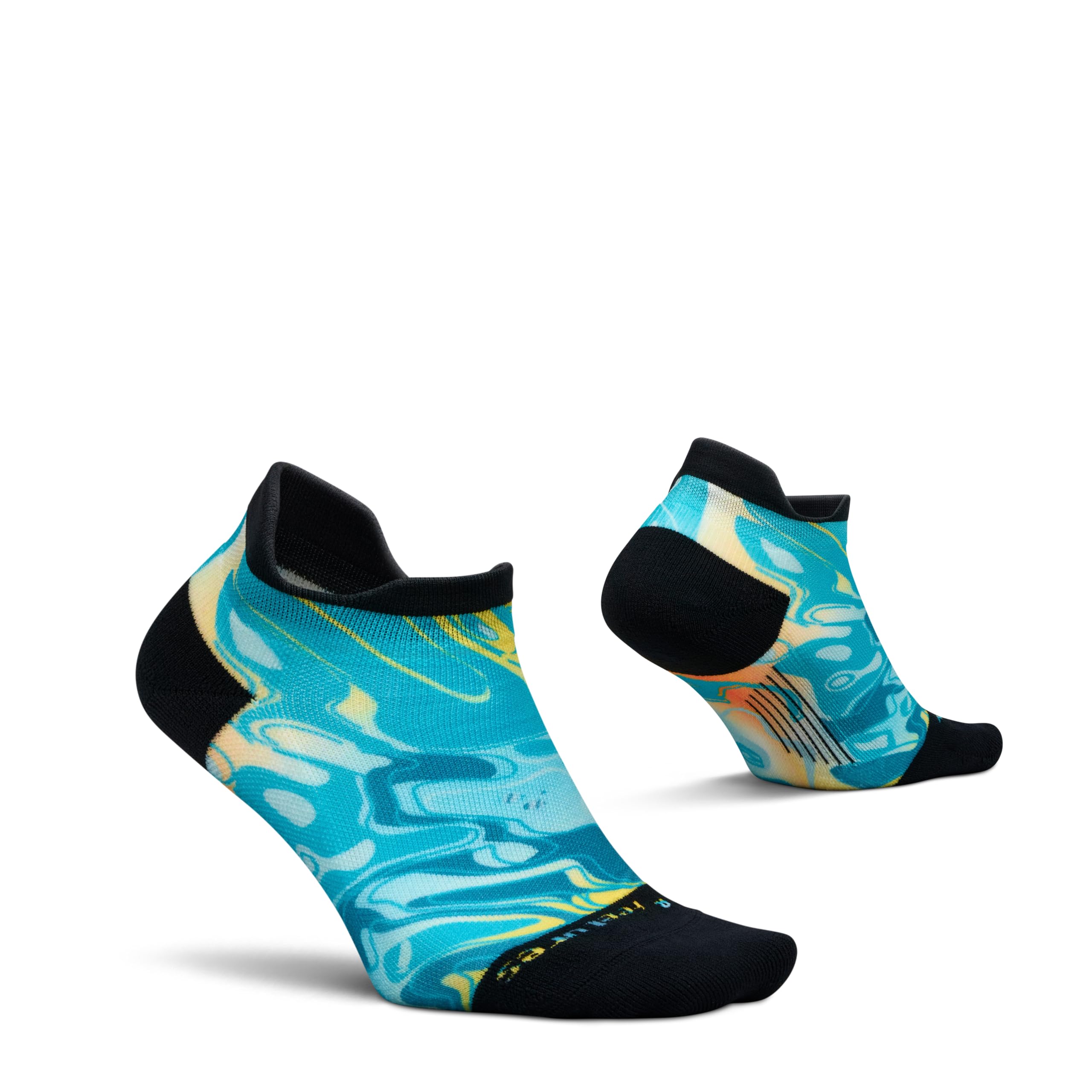 Feetures Elite Light Cushion No Show Tab - Targeted Compression Athletic Socks - (1 Pair), Sunrise Lagoon (1 Pair), S