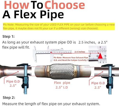 Miniatura 23 de Tubo flexible de escape 2 "X6"/10" tipo universal 100% acero inoxidable para automóviles pesados