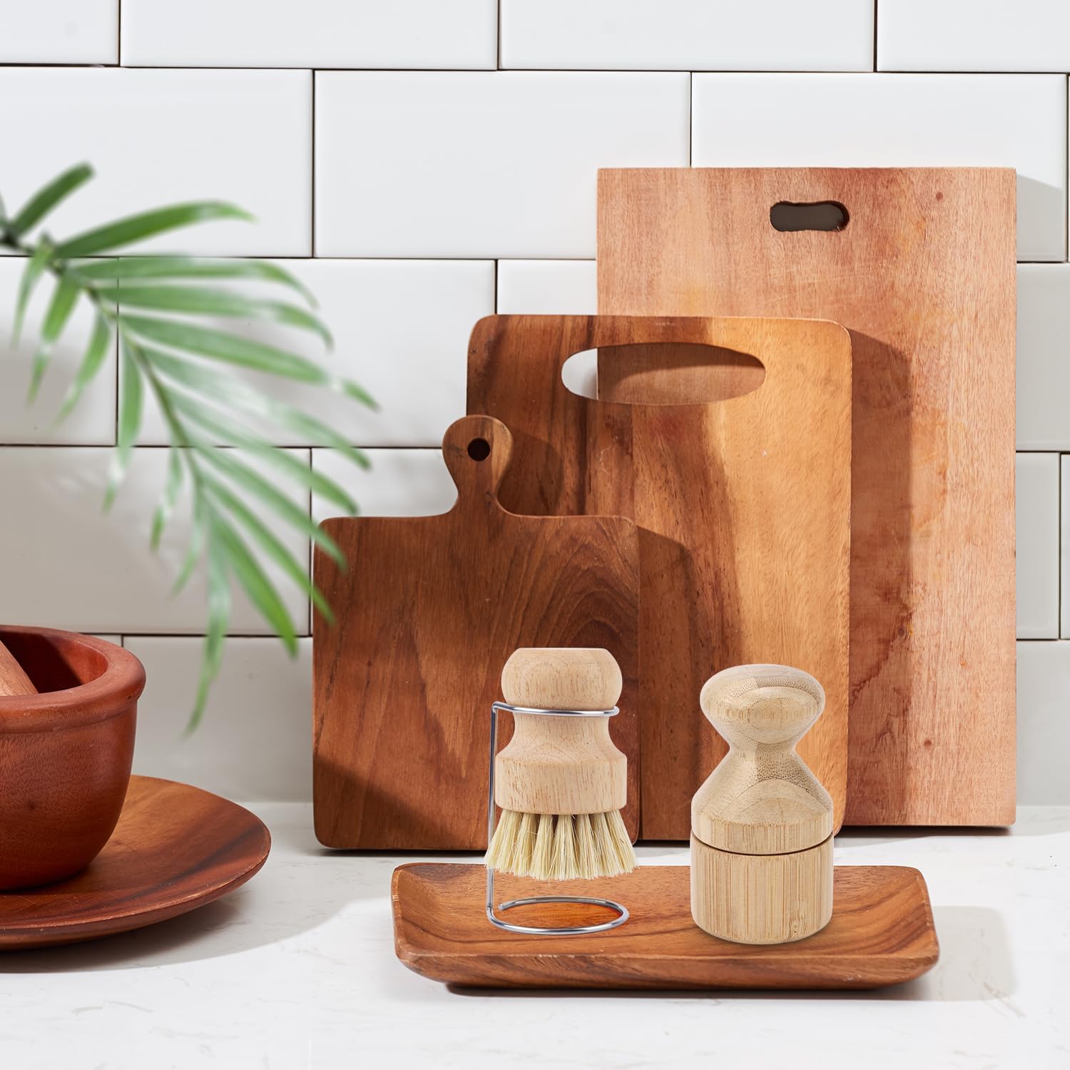 Cutting Board Oil Wax Applicator and Scrub Brush, Butcher Block Wax Applicator with Lid & Drain Rack Mineral Oil Wax Applicator for Wooden Butcher Blocks Spatulas Spoons Utensils
