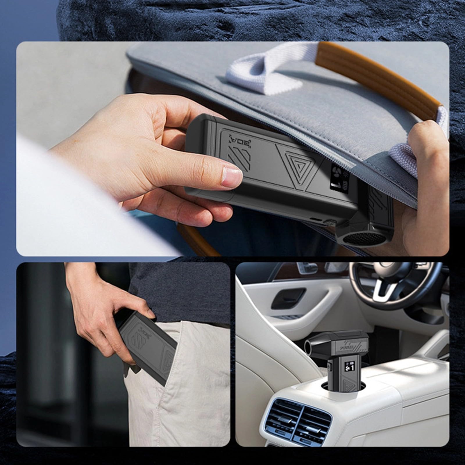 Spolverino elettrico ricaricabile USB da 130000 giri/min con batteria da 8000 mAh e turbine ad alta potenza per una forte pulizia del computer
