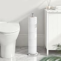 Vista 8 de Soporte para papel higiénico (con función de reserva), soporte de almacenamiento de rollos de repuesto independiente, acero inoxidable, diseño