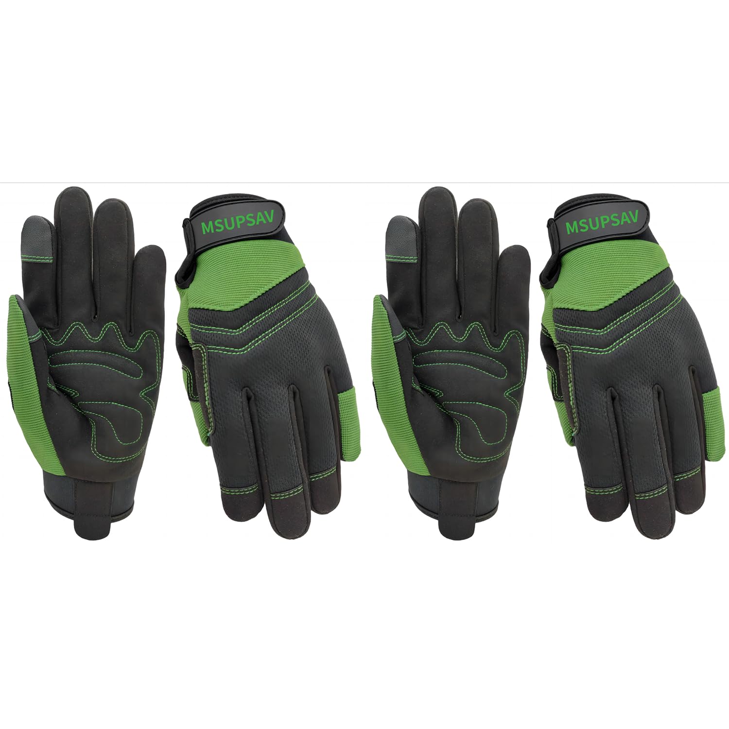 2 paia di guanti da giardinaggio resistenti alle spine e alla perforazione con manico, guanti da lavoro in pelle da donna, guanti da lavoro in pelle, regali (verde, M)