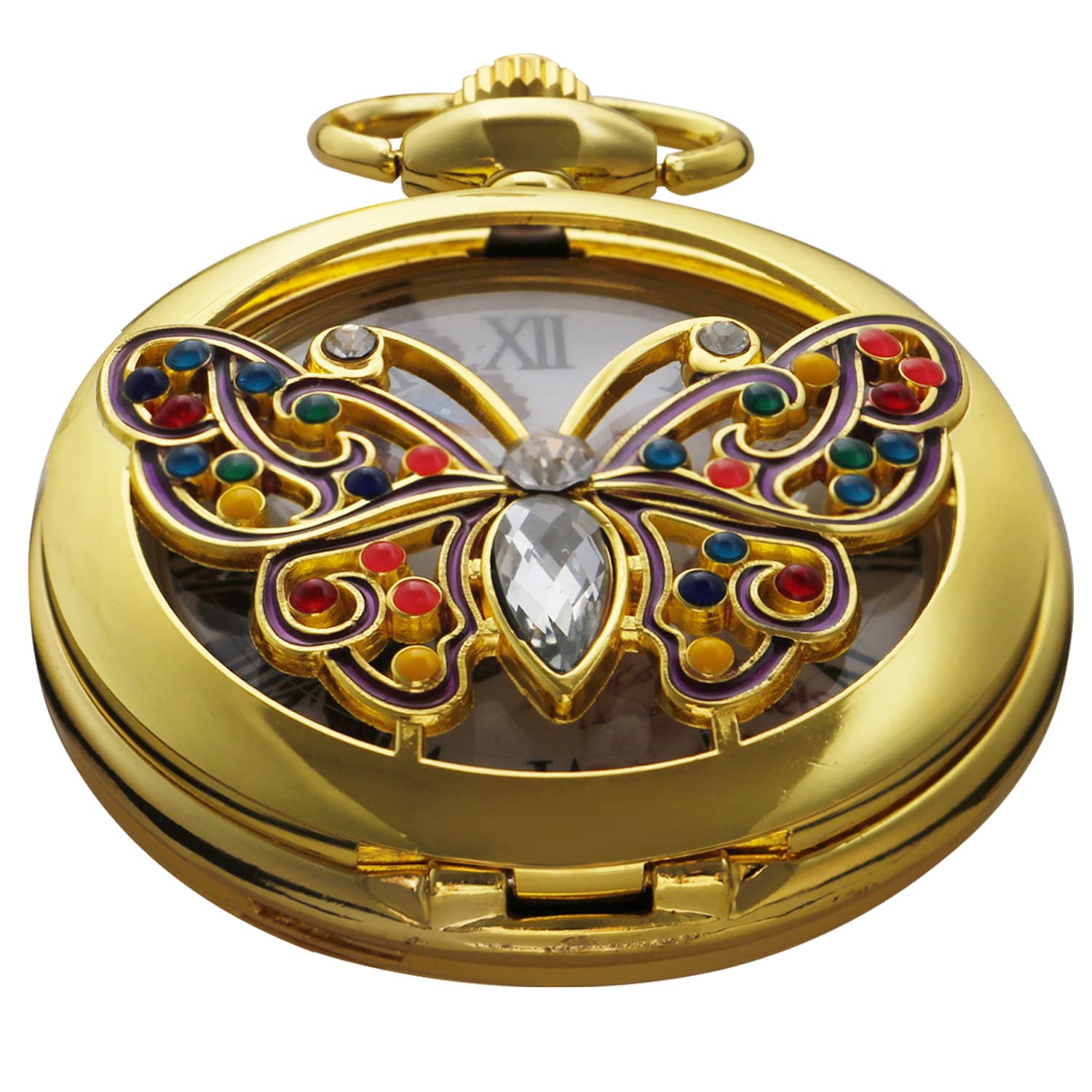Men's Pocket Watch, Arabic Digital Dial Pocket Watches with Chain for Men