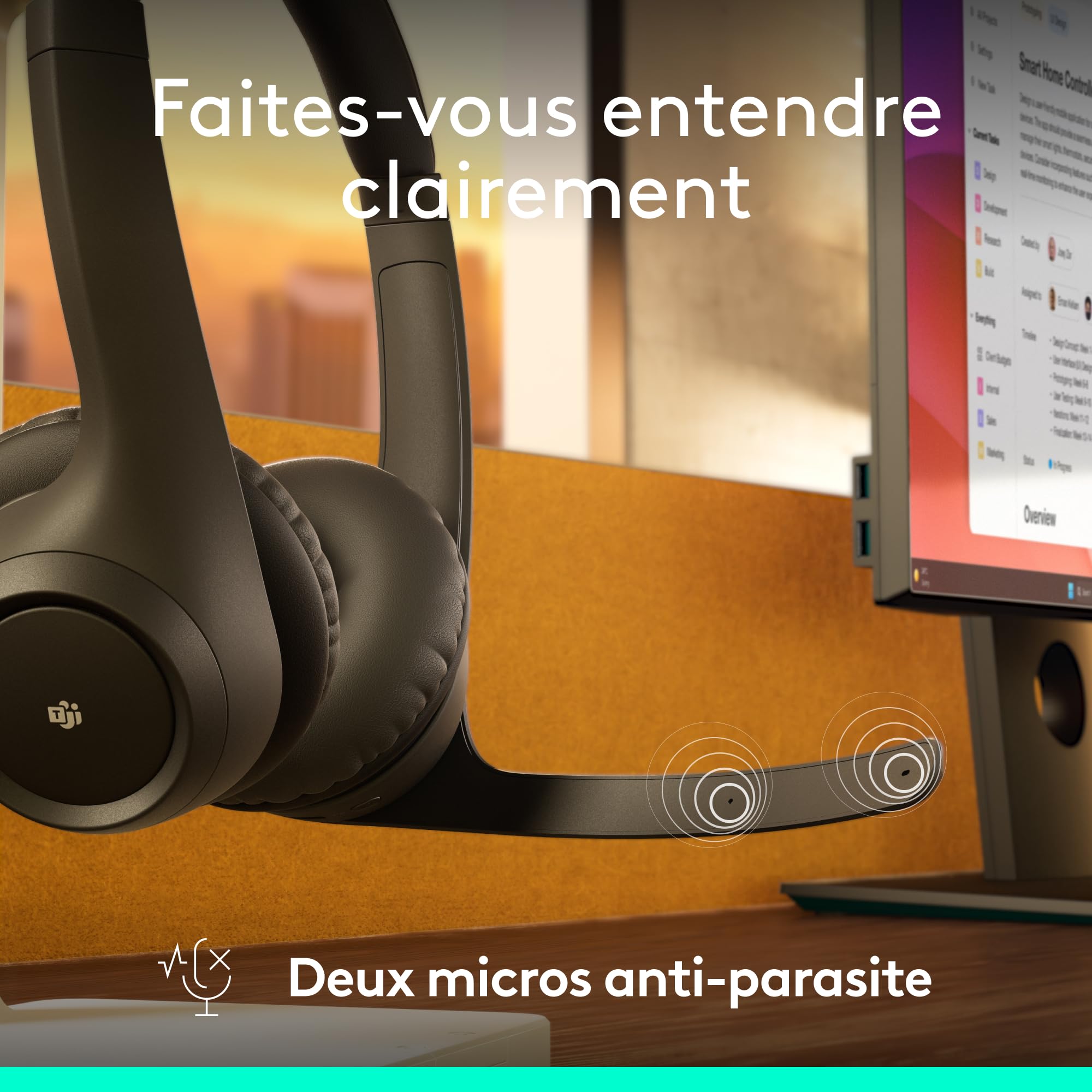 Logitech Zone 305 for Business, Casque Bluetooth sans Fil avec Microphone, Bluetooth natif, pour Microsoft Teams, Compatible avec Windows, Mac, Chrome, Linux, iOS, iPadOS, Android - Noir