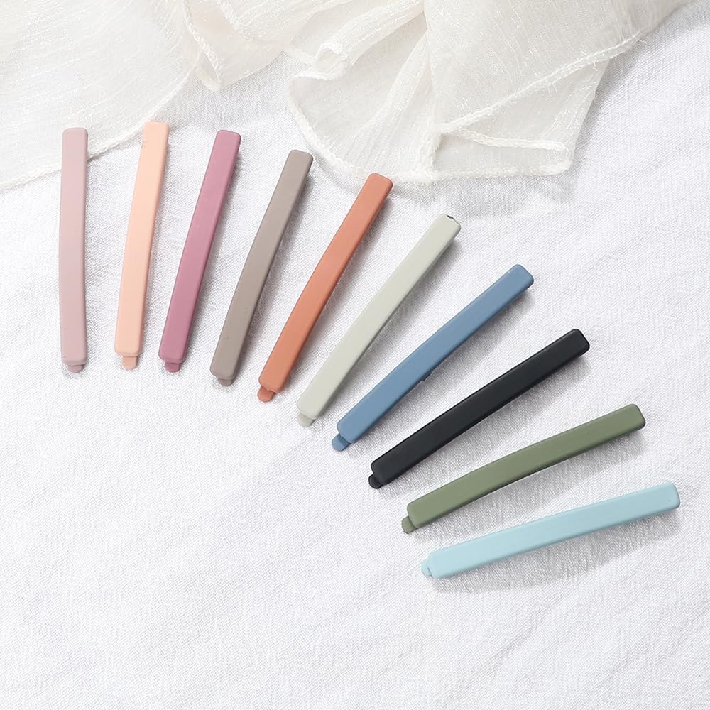 Bobby Hair Pins for Girls, Hairpin Morandi Color Simple Side Hairpin Duckbill Clip Korean Bangs Clip Broken Hairpin Back Head Clip, Elegant Front Hair Clip Headdress Girl's Side Bangs Broken Hairpin- 10 pc. (Multi)-picture-16