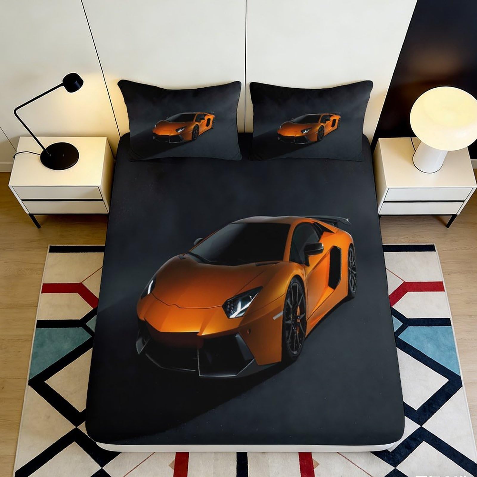 3D Printed Religious Art Fitted Sheet Microfiber Deep Pocket Non-Slip Heaven Theme Mattress Fitted Cover Washable Bedding Set 140x200x25cm