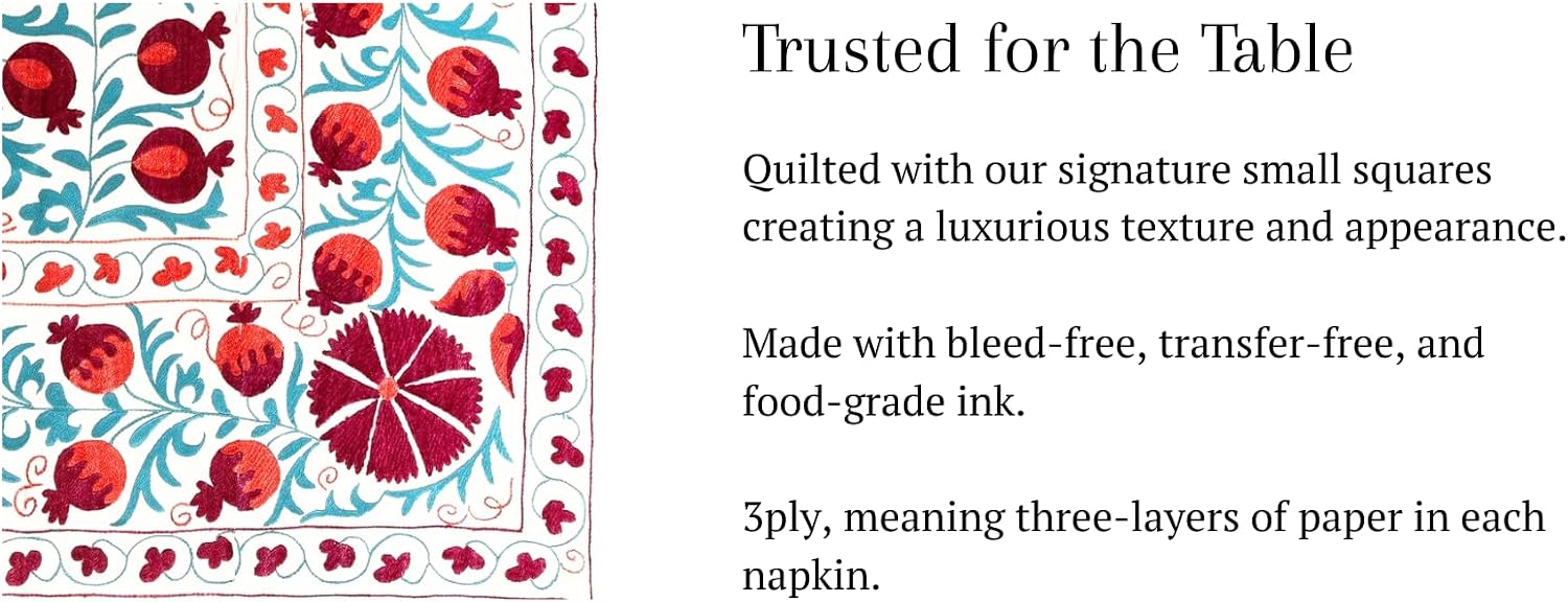 Red Pomegranate Cocktail Napkins Paper (Transfer-Free Ink), 50ct