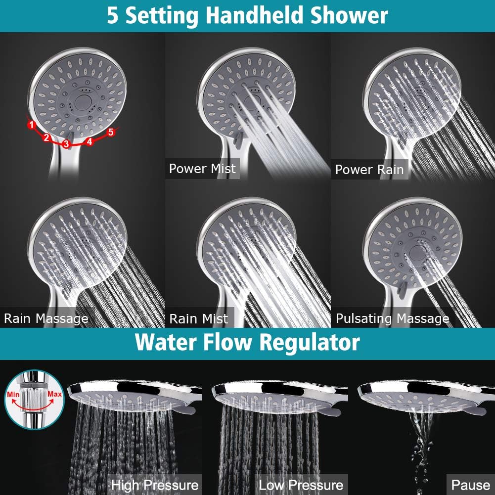 🔥 Hоt Dеаlѕ 8'' High Pressure Rainfall Shower Head / Handheld Shower Combo with 11'' Extension Arm, Height/Angle Adjustable, Stainless Steel Bath Shower Head with Holder, 1.5M Hose, Chrome, 4 Hooks Buу 2 gеt 3 8'' High Pressure Rainfall Shower Head / Handheld Shower Combo with 11'' Extension Arm, Height/Angle Adjustable, Stainless Steel Bath Shower Head with Holder, 1.5M Hose, Chrome, 4 Hooks