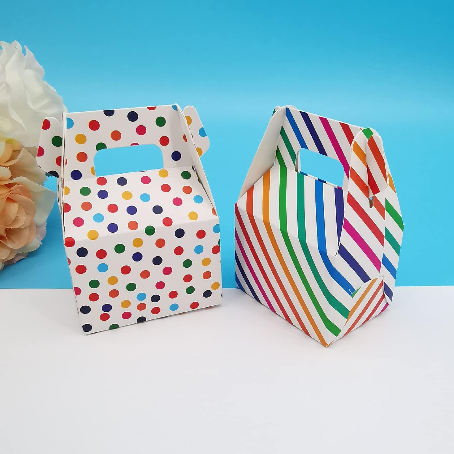20 Scatole Porta Torte In Cartone Kraft Arcobaleno - Feste Matrimonio Compleanno - 2