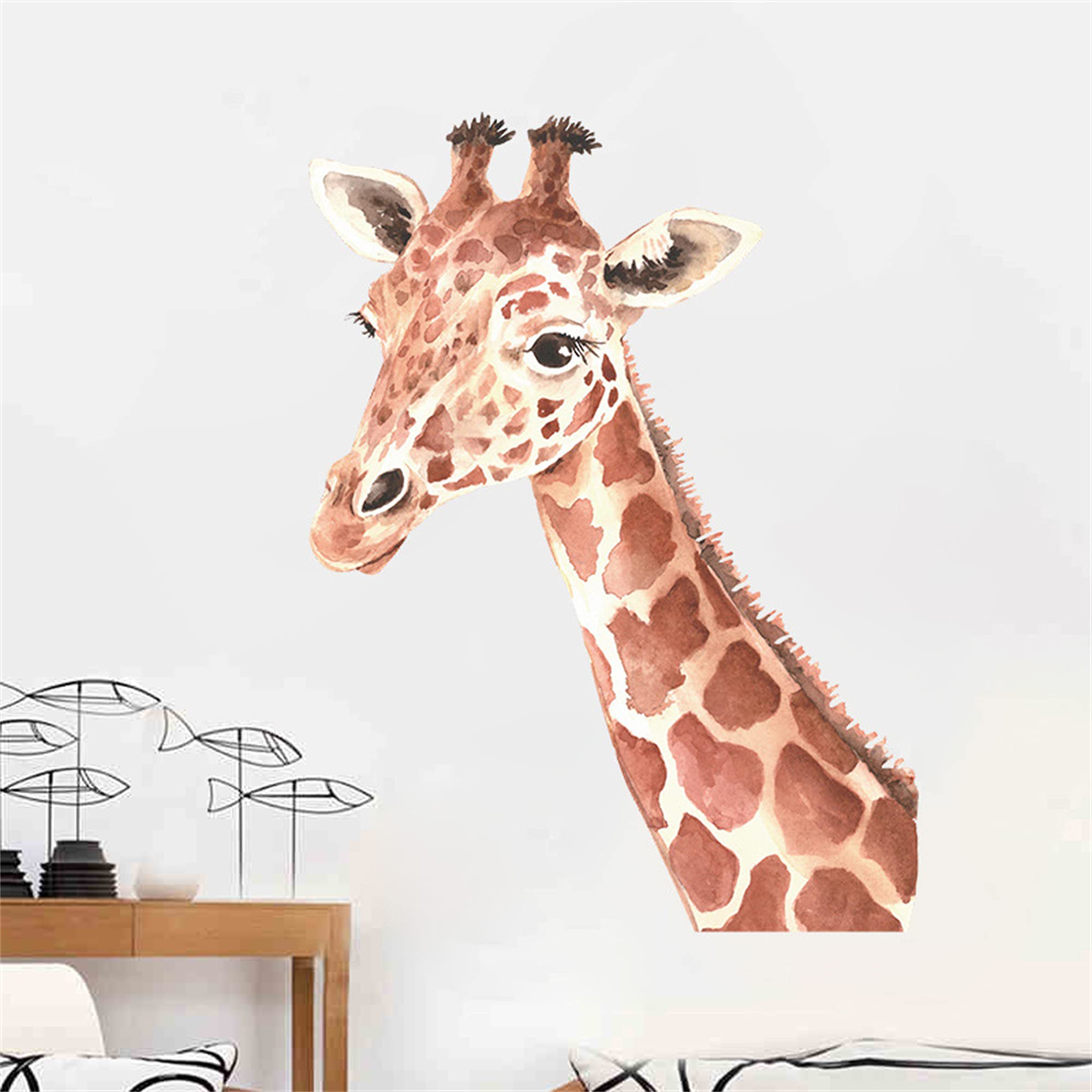 ROFARSO Giraffe Wall Stickers – Removable, Waterproof Decals For Kids' Rooms, Nursery, & Living Room Decor