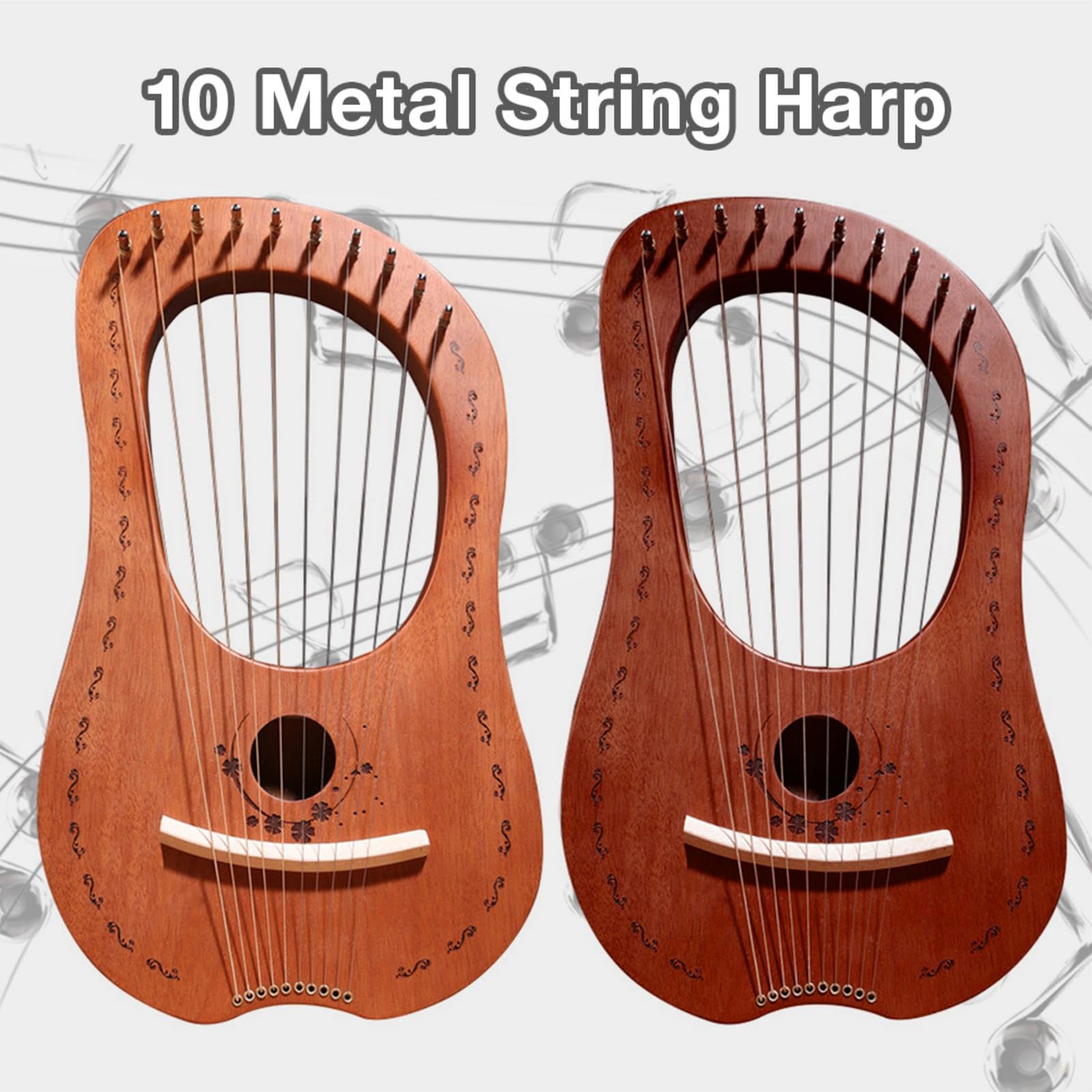 Leier Harfe 10 Metal String Harp Mahogany Portable Small Harp With Steel Strings Wood String Musical Instrument Für Erwachsene/Kinder 41 X 24 Cm