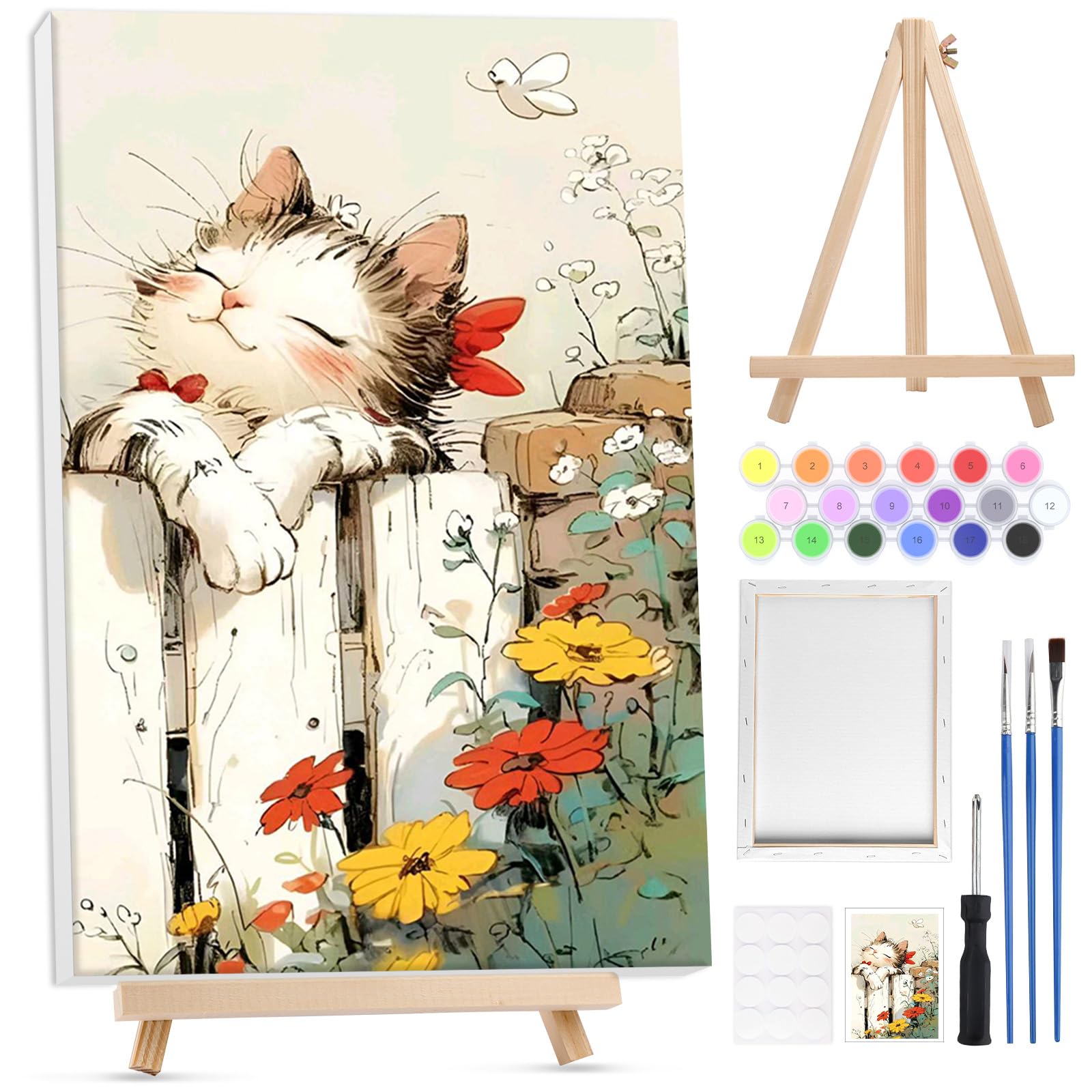 Lxmsja Peinture Par Numéros Adulte Et Enfant - Toile 20x30cm Avec Cadre Et Chevalet - Loisir Créatif Et Déco