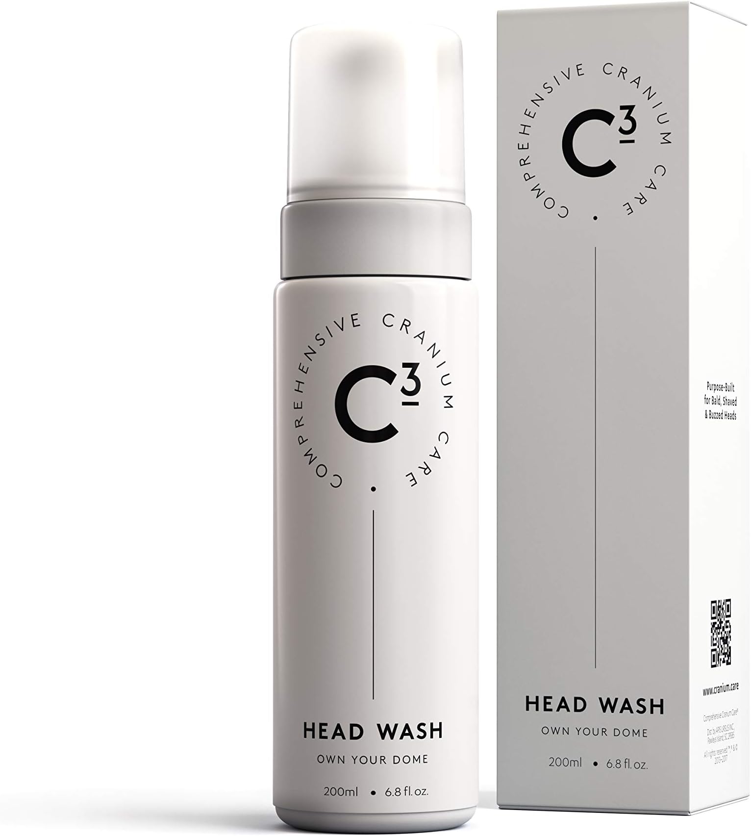 C3 Head Wash: Healing, Hydrating, Sulfate-free & Fragrance-free Foam Cleanser for Bald, Shaved, and Buzzed Heads; Gentle, Irritation-Free Face and Scalp Care for Men and Women