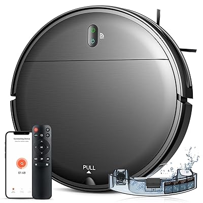 Robot Vacuum and Mop Combo, 2 in 1 Robotic Vacuum Cleaner with Schedule, App/Alexa/Voice Control, Slim 2.87", Self-Charging, 2300 Pa Suction & Long Runtime, Ideal for Hard Floor, Pet Hair, Carpet