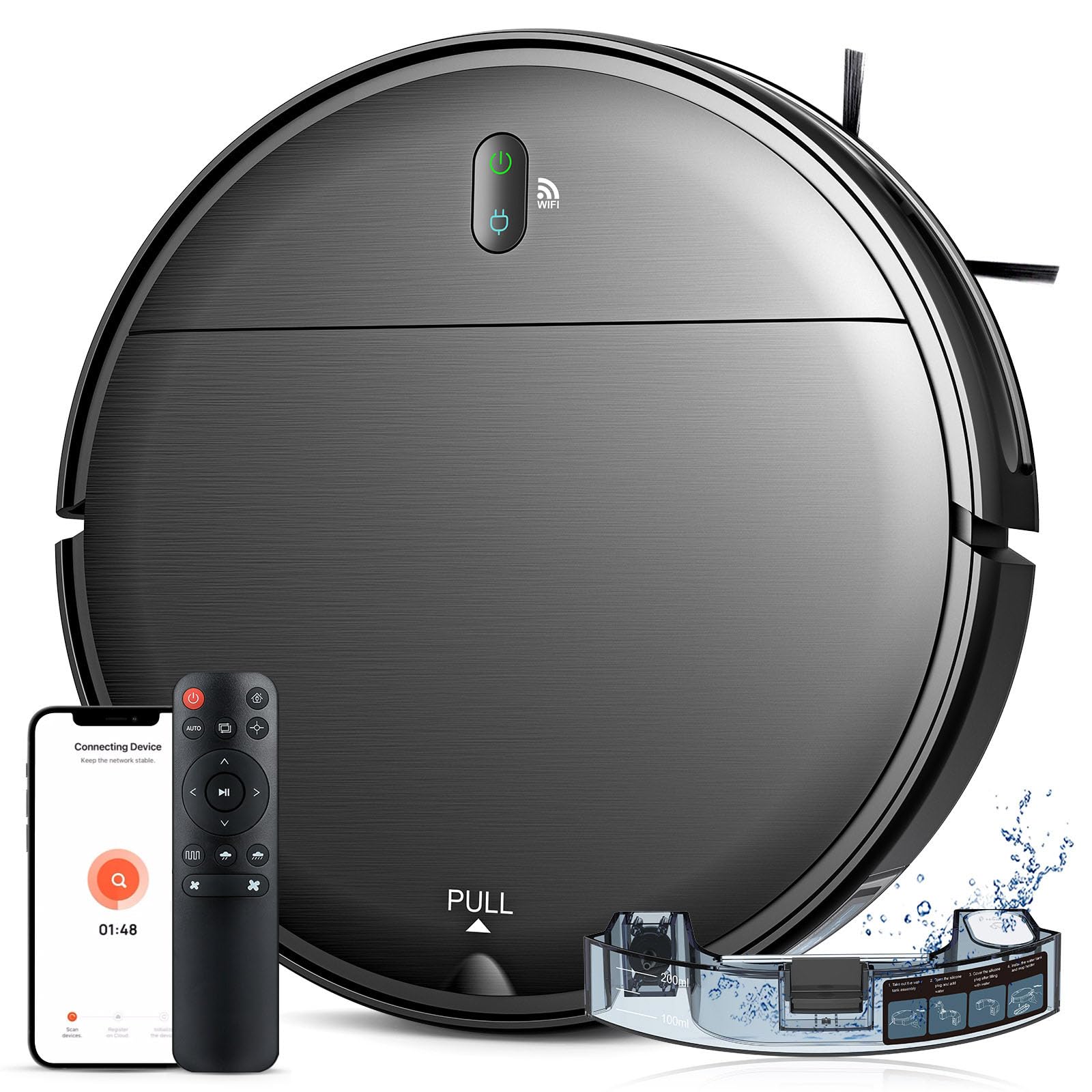 Photo 1 of Robot Vacuum and Mop Combo, 2 in 1 Robotic Vacuum Cleaner with Schedule, App/Alexa/Voice Control, Slim 2.87", Self-Charging, Strong Suction & Long Runtime, Ideal for Hard Floor, Pet Hair, Carpet