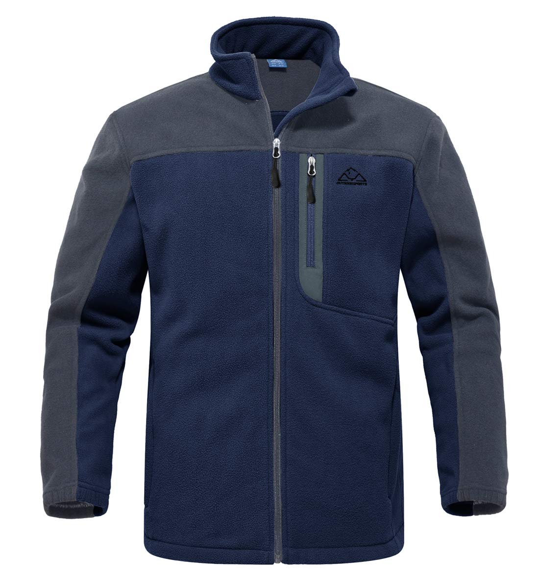 Mens Full Zip Micro Fleece Jacket Warm Winter Outdoor Hiking Walking Stand Collar Jacket