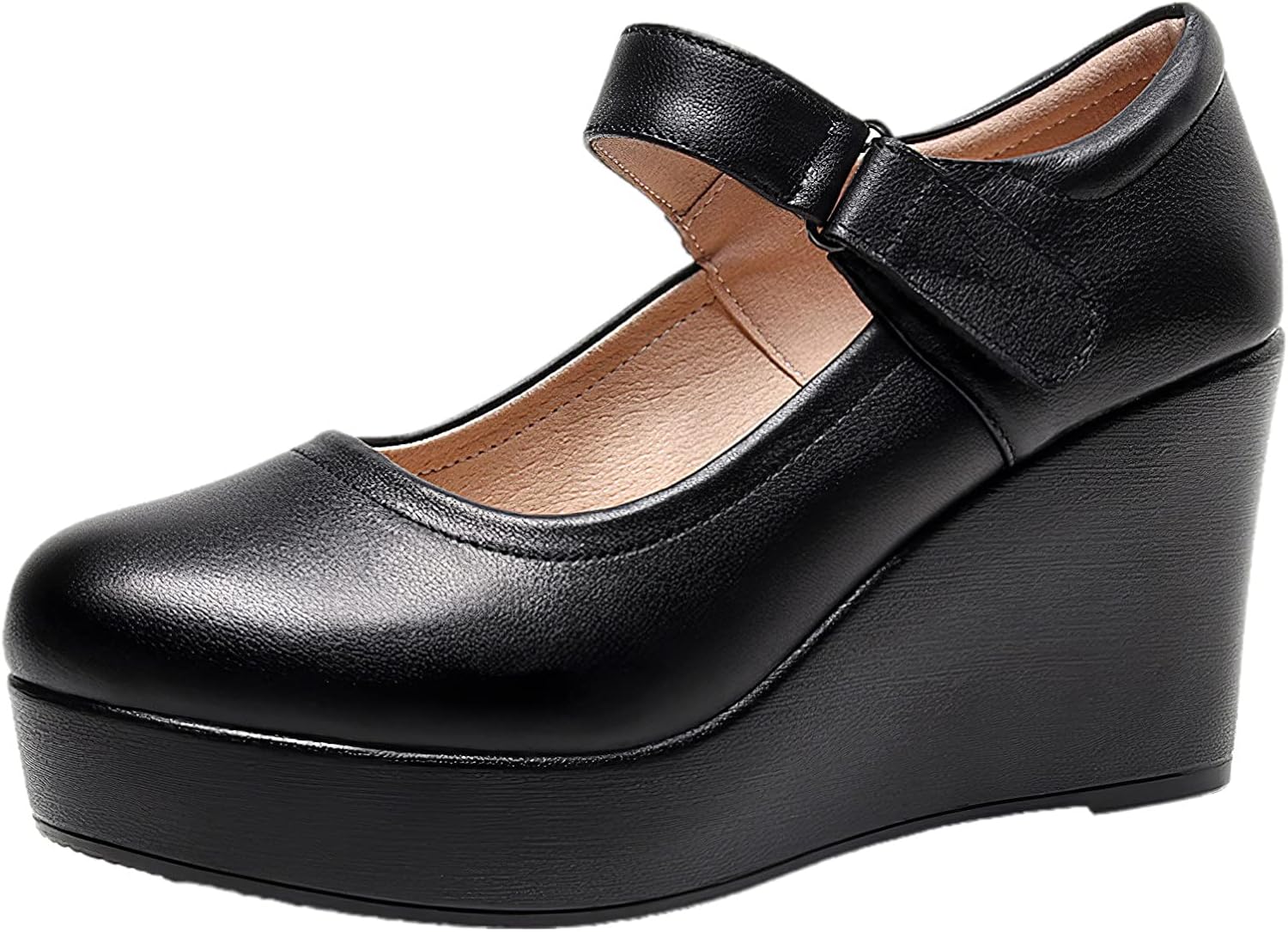 ANUFER Women's Wedge Heel - Comfortable Ankle Strap